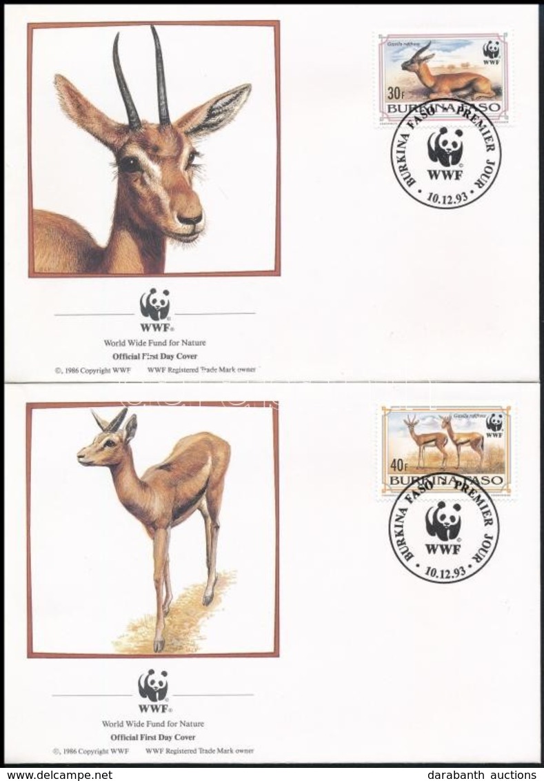 1993 WWF: Vöröshomlokú Gazella Sor Mi 1298-1301 4 Db FDC-n - Autres & Non Classés