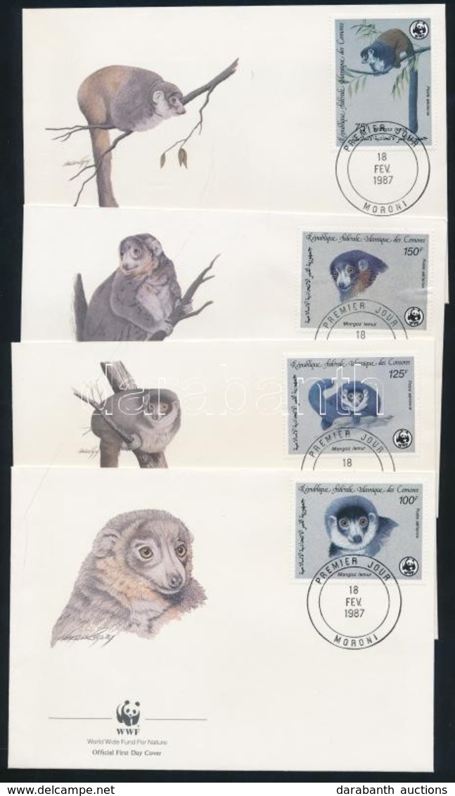 1987 WWF: Mongoz Maki  Mi 792-795 4 FDC-n - Other & Unclassified