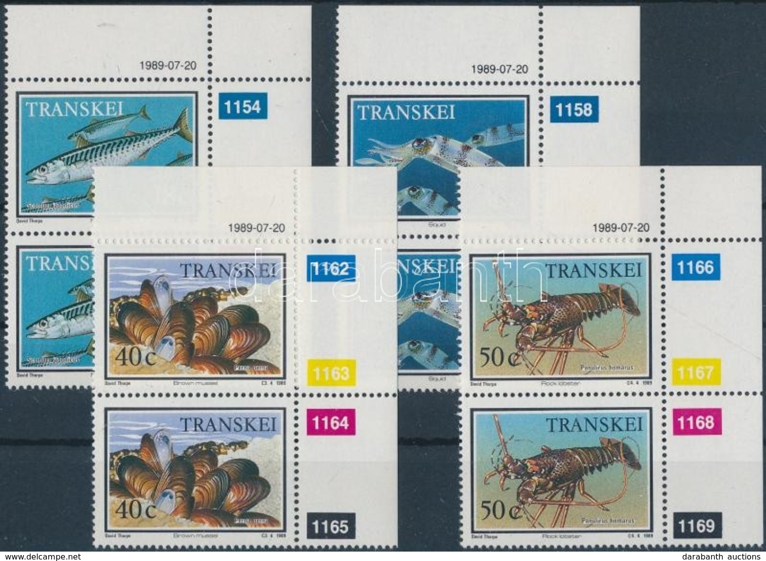 ** Transkei 1989 Víziállatok ívsarki Sor Párokban Mi 238-241 - Other & Unclassified