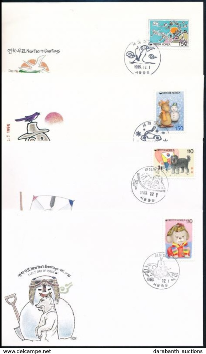 1993-1995 Kínai újév 4 FDC Mi 1769-1770 + 1869-1870 - Other & Unclassified