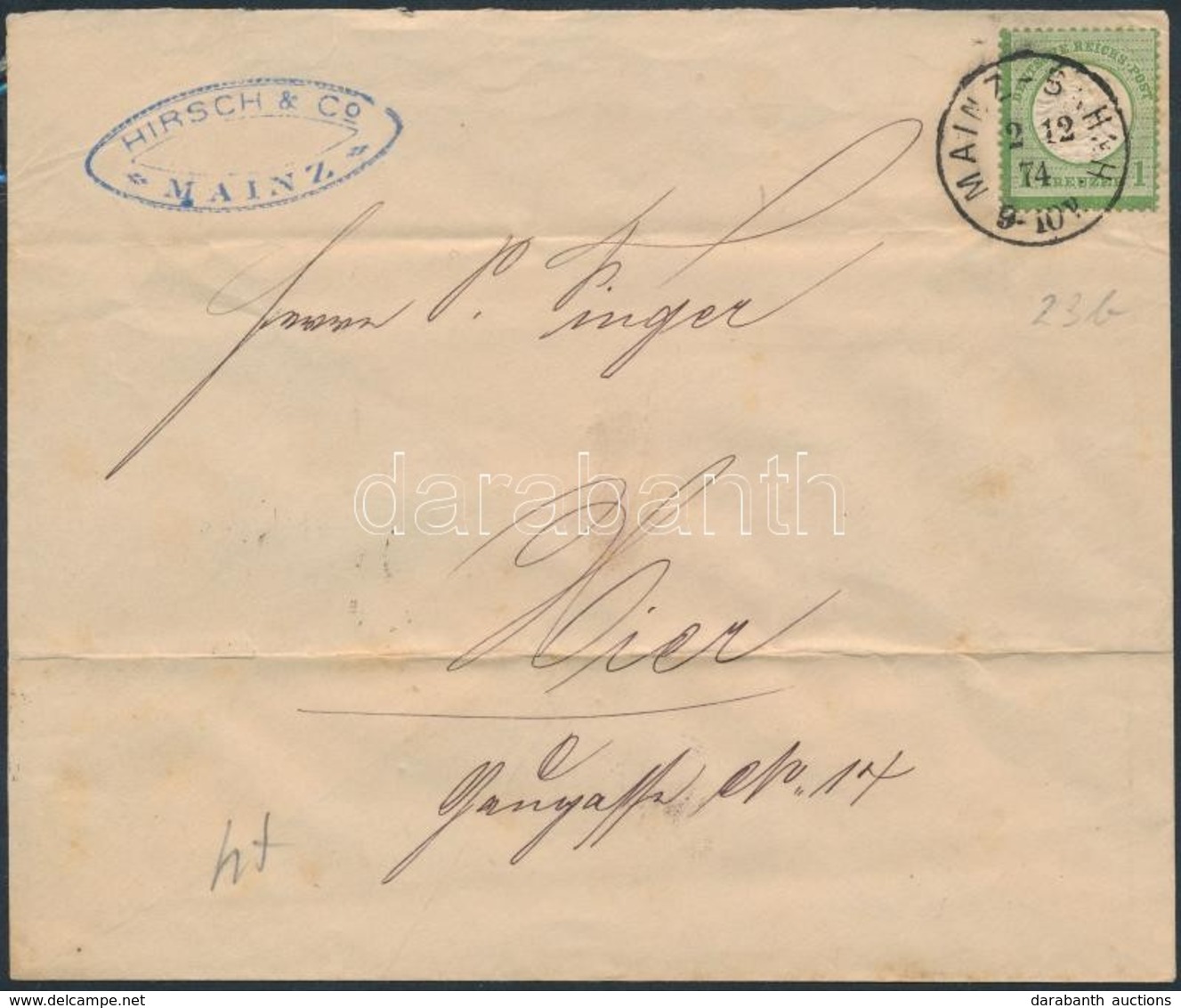 1874 Mi 23b Levélen / On Cover. Certificate: Hennies - Other & Unclassified