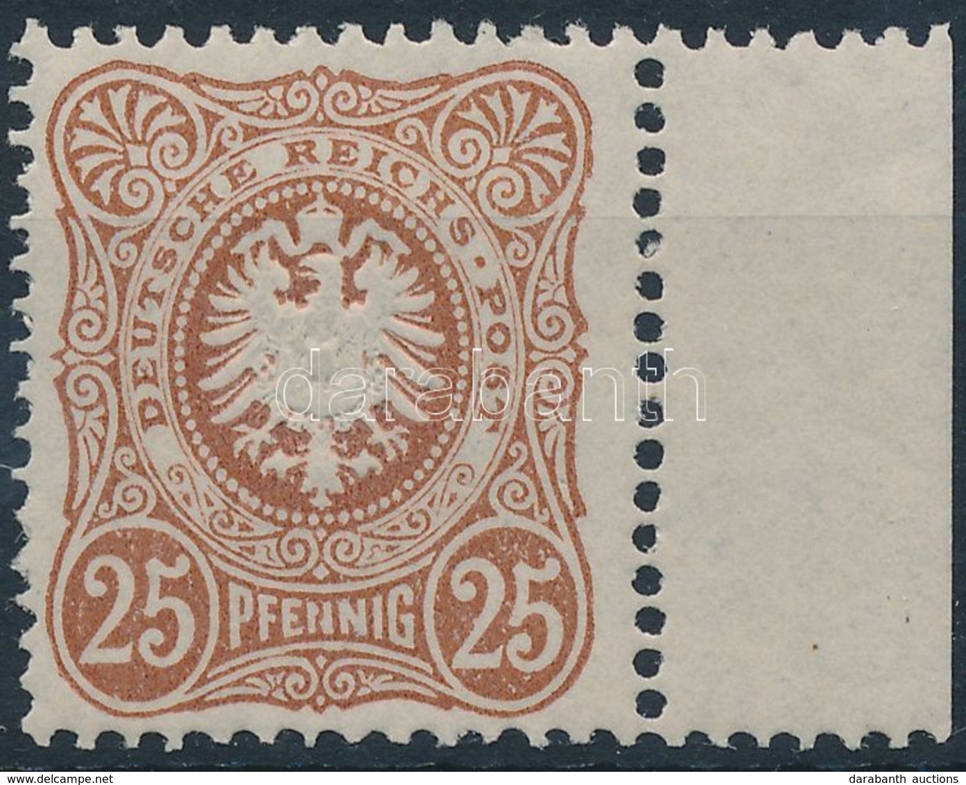 ** 1880 Mi 43IVca ívszéli Bélyeg Lemzhibával / Margin Piece With Plate Variety. Certificate: Wiegand - Other & Unclassified