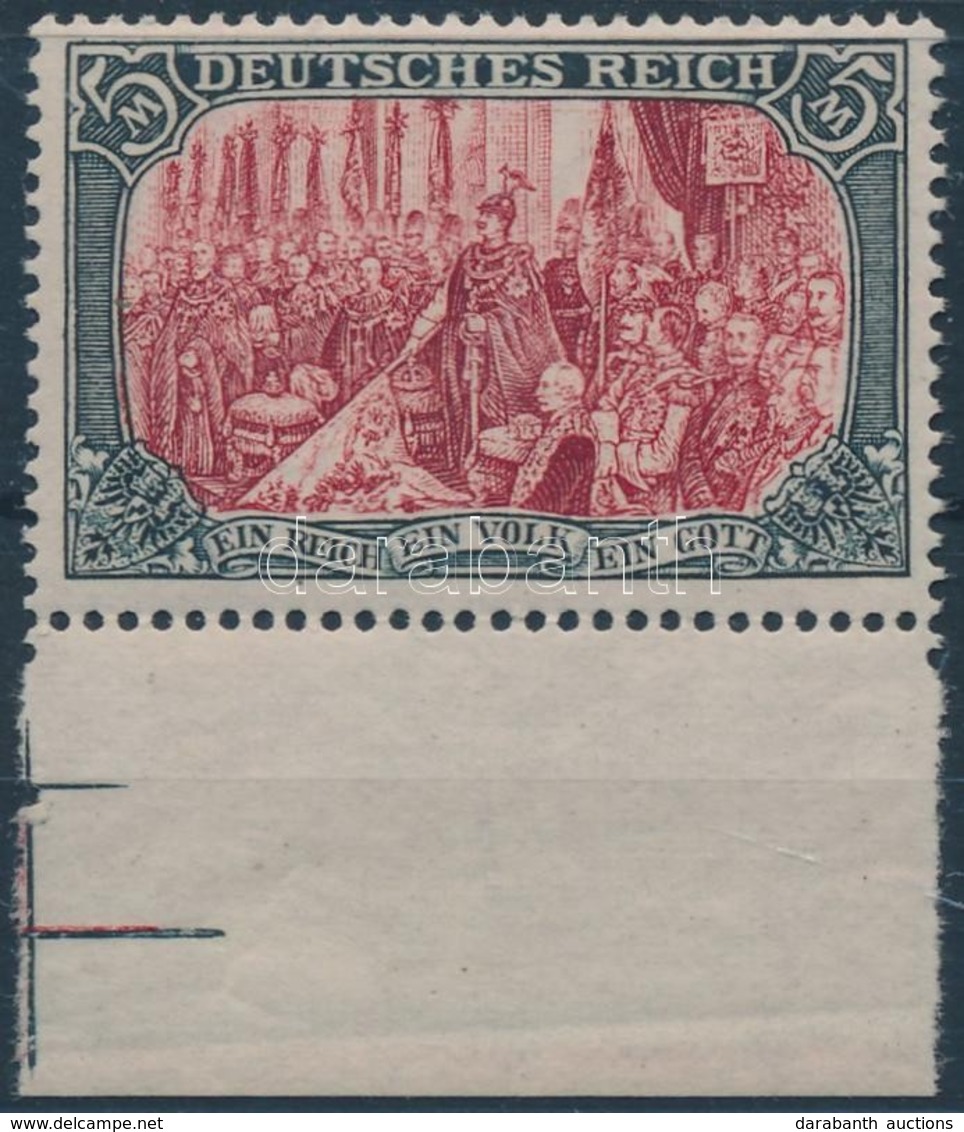 ** 1902 Mi 81 Aa ívszéli/margin Piece (Mi EUR 800,-) Certificate: Briefmarkenprüfstelle Basel, Signed: Bühler - Other & Unclassified
