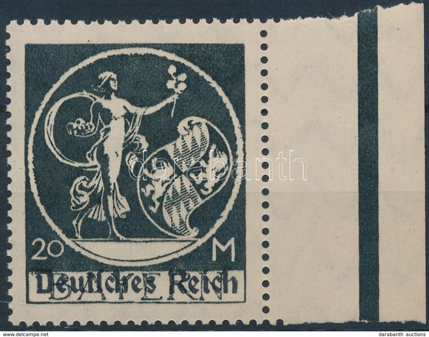 ** 1920 Mi 138 PF V ívszéli Bélyeg Lemezhibával / Margin Piece With Plate Variety. Certificate: Dieter Weinbuch - Other & Unclassified