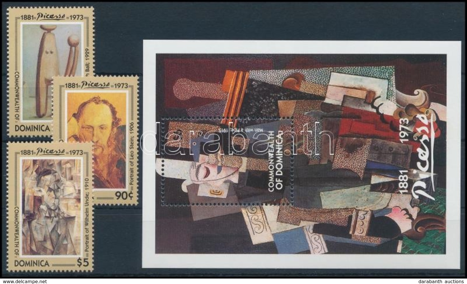 ** 1993 Picasso, Festmény Sor + Blokk,
Picasso, Painting Set + Block
Mi 1711-1713 + Mi 240 - Other & Unclassified