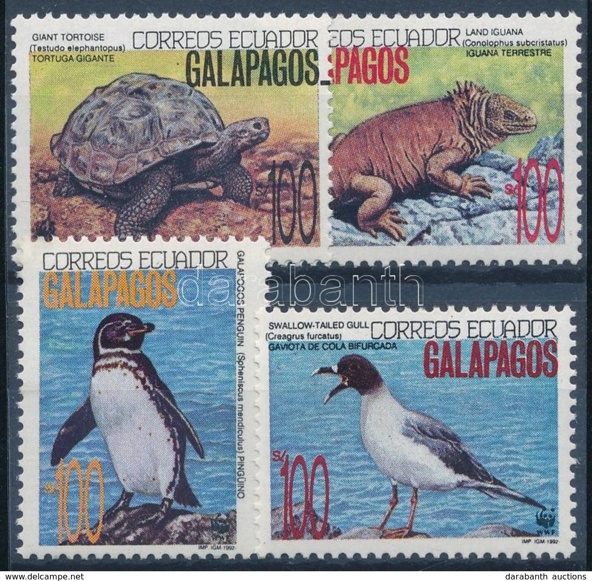 ** 1992 WWF: A Galápagos-szigetek élővilága Sor 4 értéke + 4 Db FDC Mi 2207-2209 + 2212 - Other & Unclassified