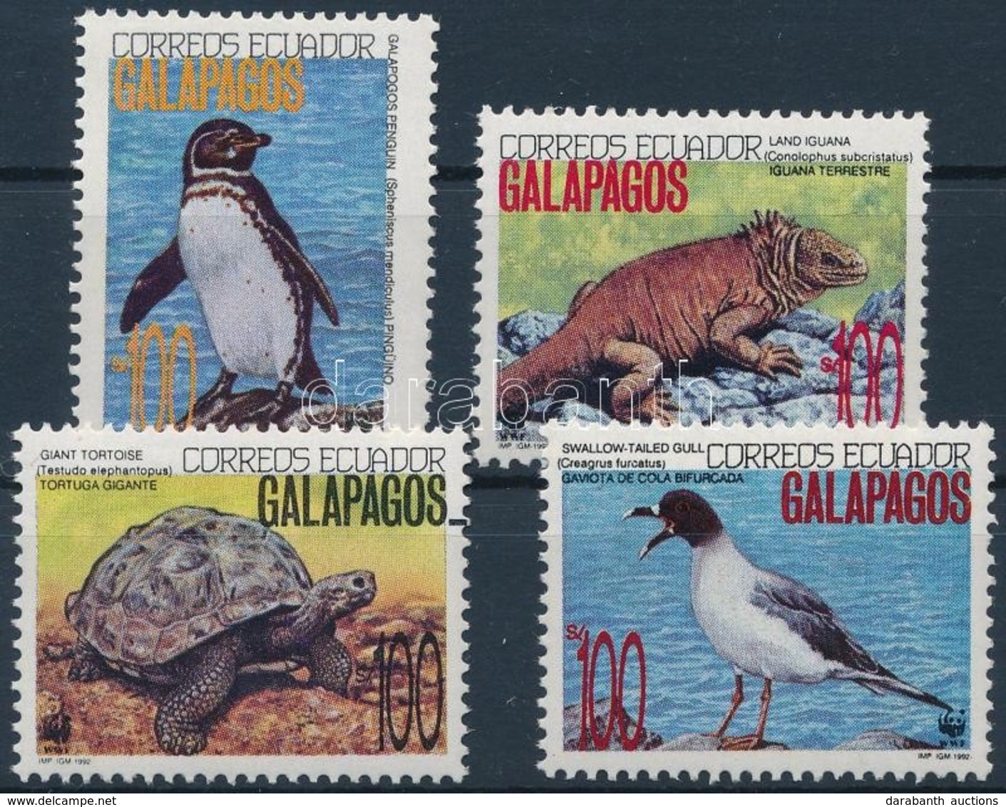 ** 1992 WWF: A Galápagos-szigetek élővilága Sor 4 értéke + 4 Db FDC Mi 2207-2209 + 2212 - Other & Unclassified