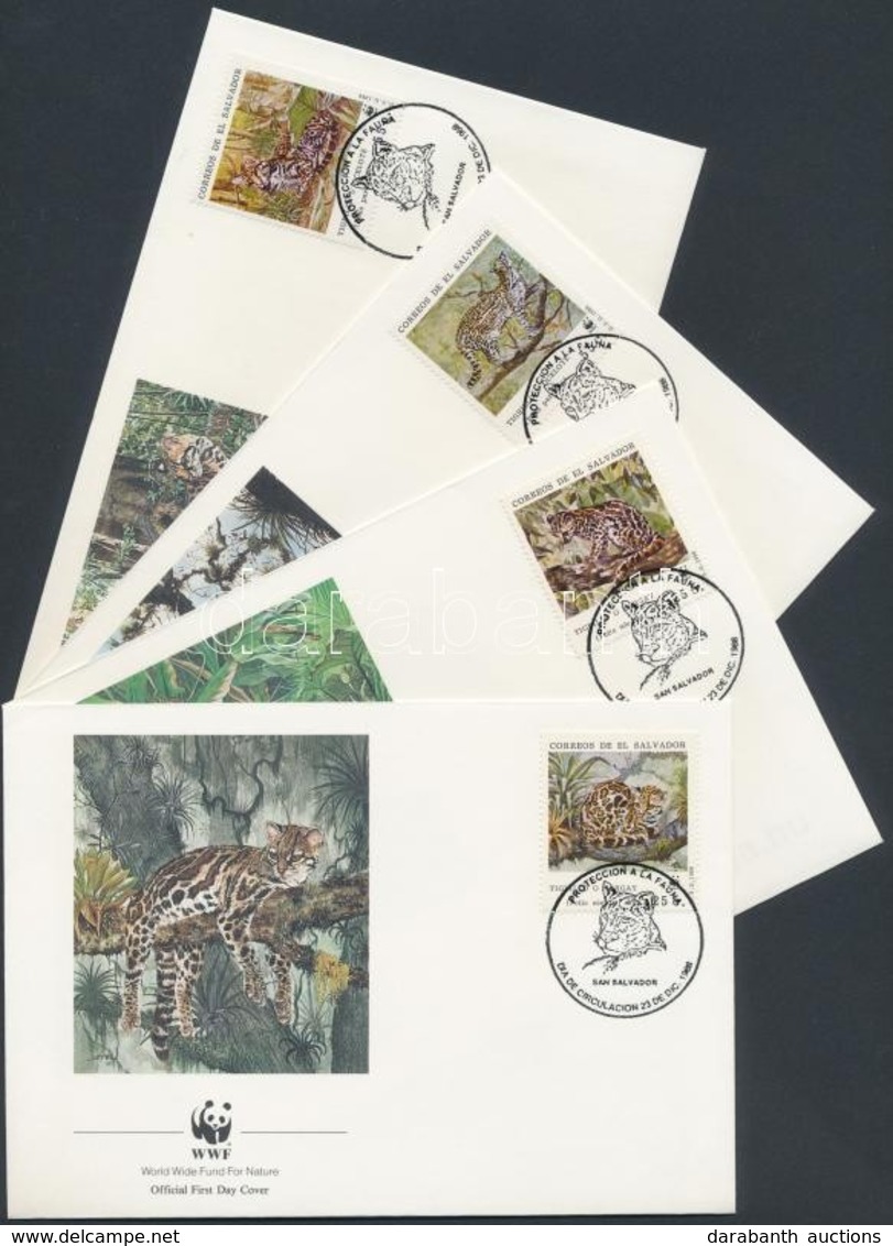 1988 WWF Kisméretű Macskafélék Sor Mi 1734-1737 4 FDC - Other & Unclassified