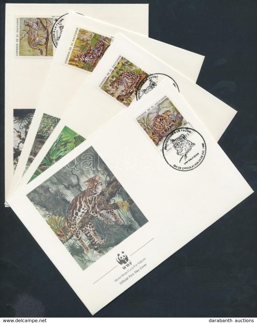 1988 WWF: Ocelot Sor Mi 1734-1737 4 FDC-n - Autres & Non Classés