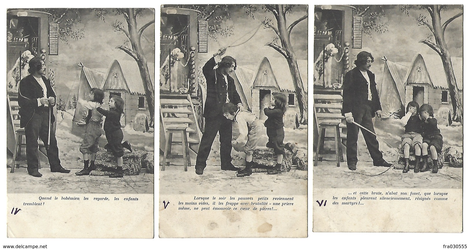 Fantaisie - Lot Complet De 6 CPA - Les Deux Gosses - Enfants Et Bohémien - 1904-1905 - Autres & Non Classés