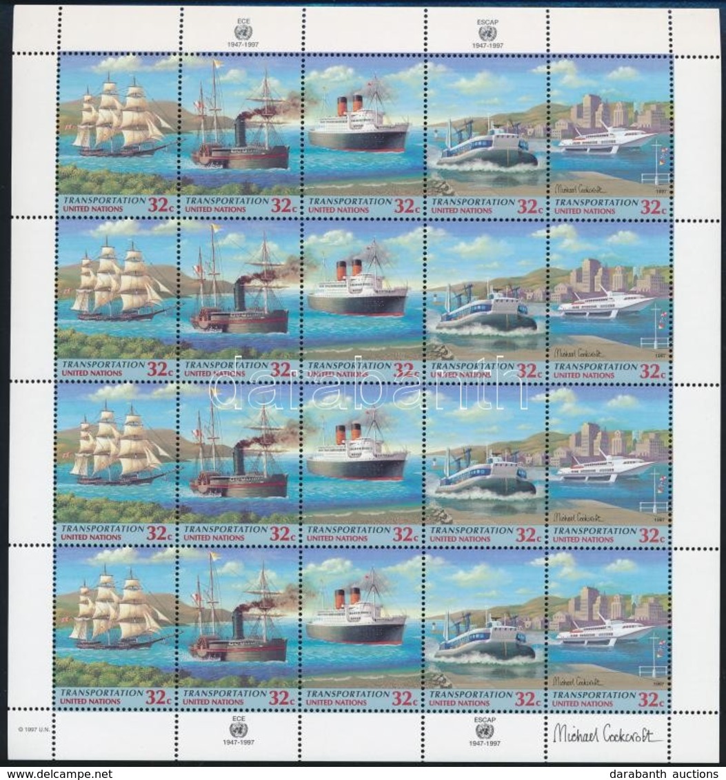 ** 1997 A Hajózás Fejlődése Kisív,
Development Of The Shipping Minisheet
Mi 741-745 - Other & Unclassified