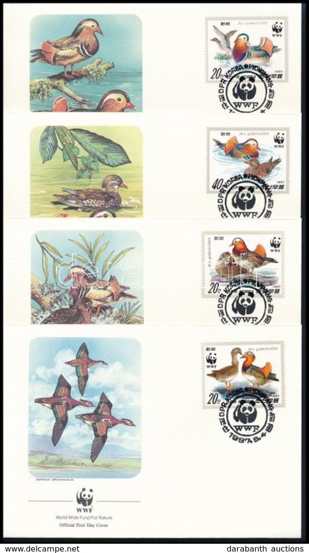 1987 WWF Mandarinréce Sor Mi 2865-2868 4 FDC - Other & Unclassified