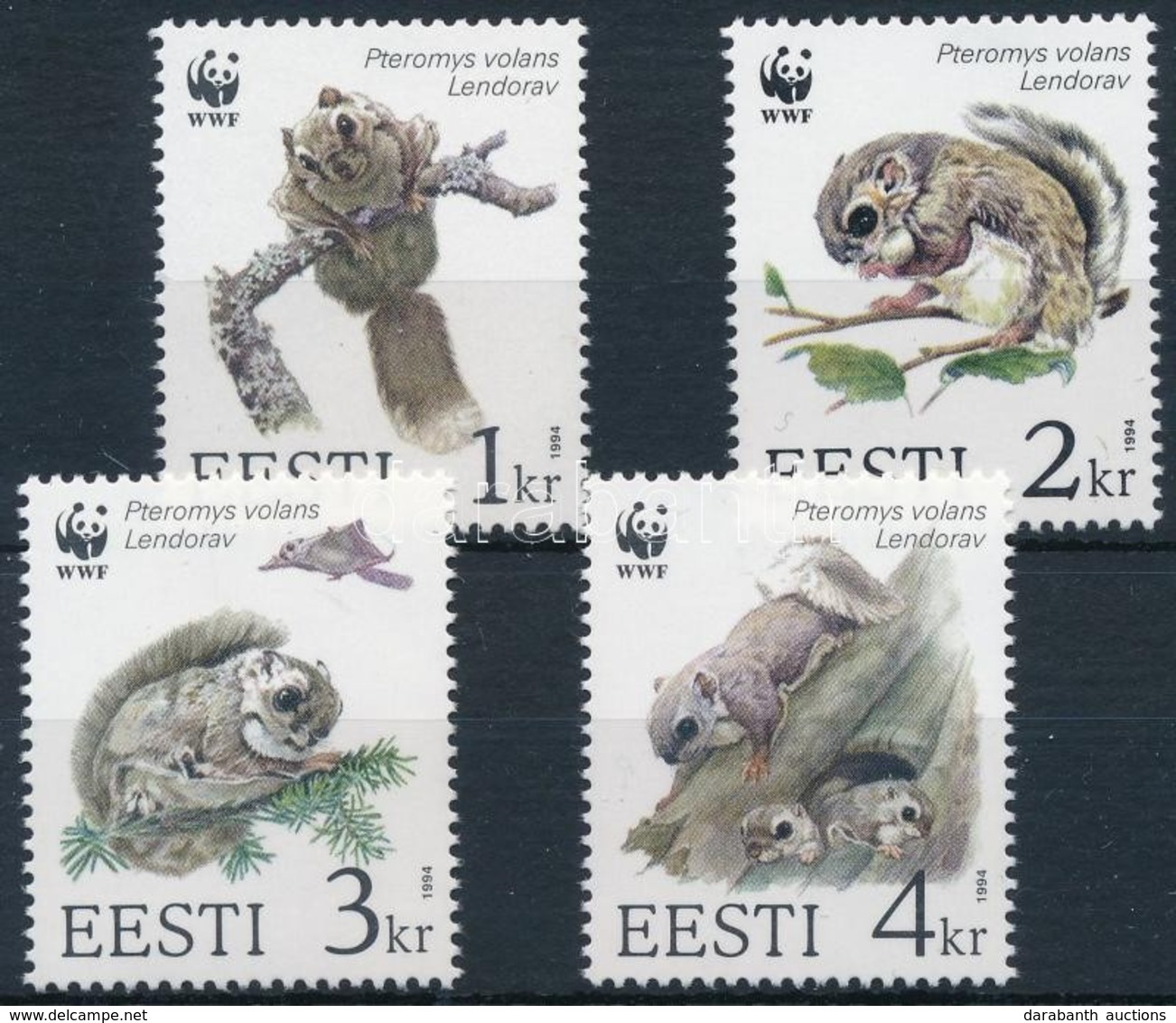 ** 1994 WWF Repülő Mókus Sor + 4 FDC + 4 CM Mi 229-232 - Other & Unclassified