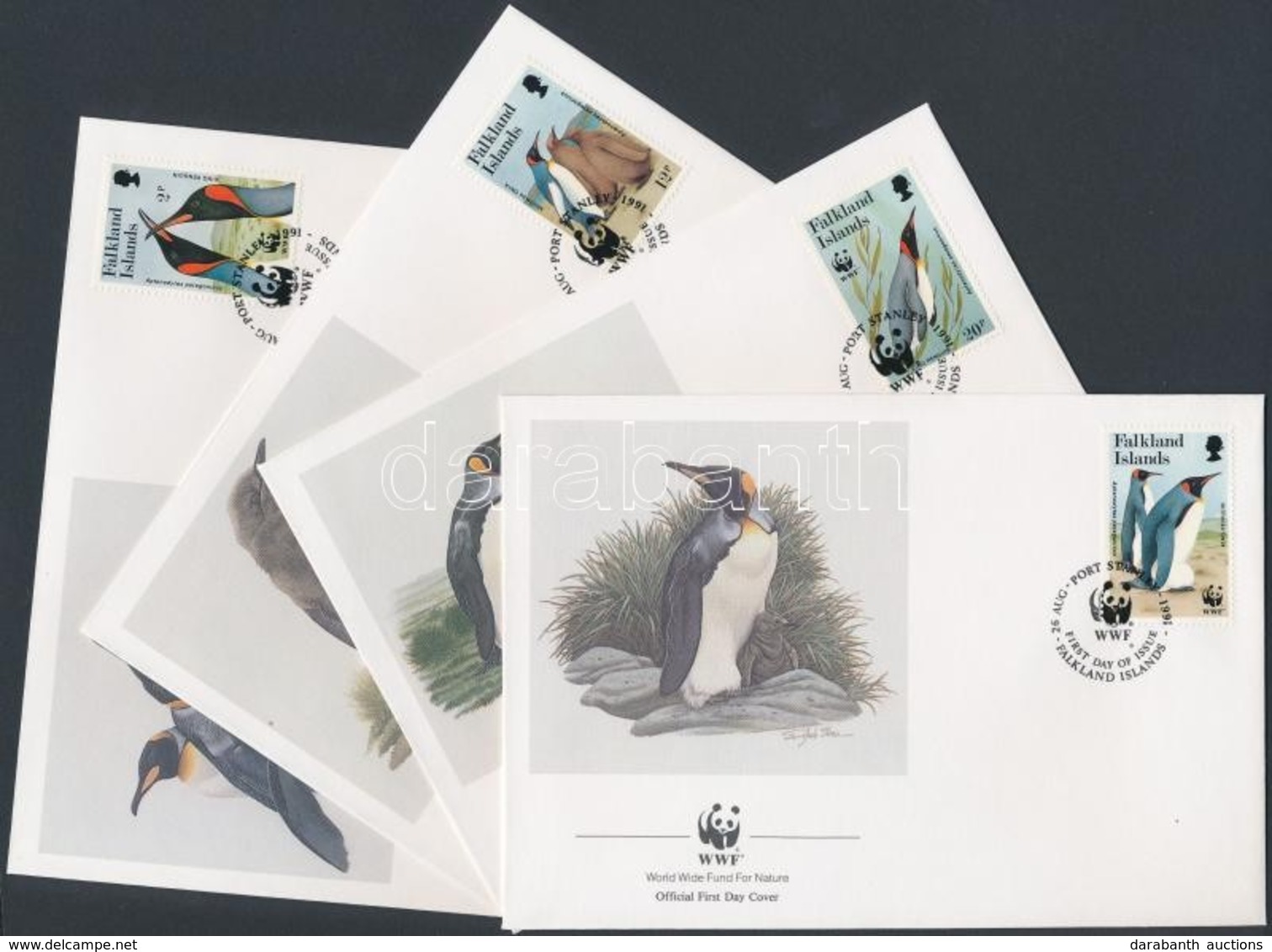 1991 WWF Királypingvin Sor WWF értékei Mi 538-541 4 FDC - Other & Unclassified