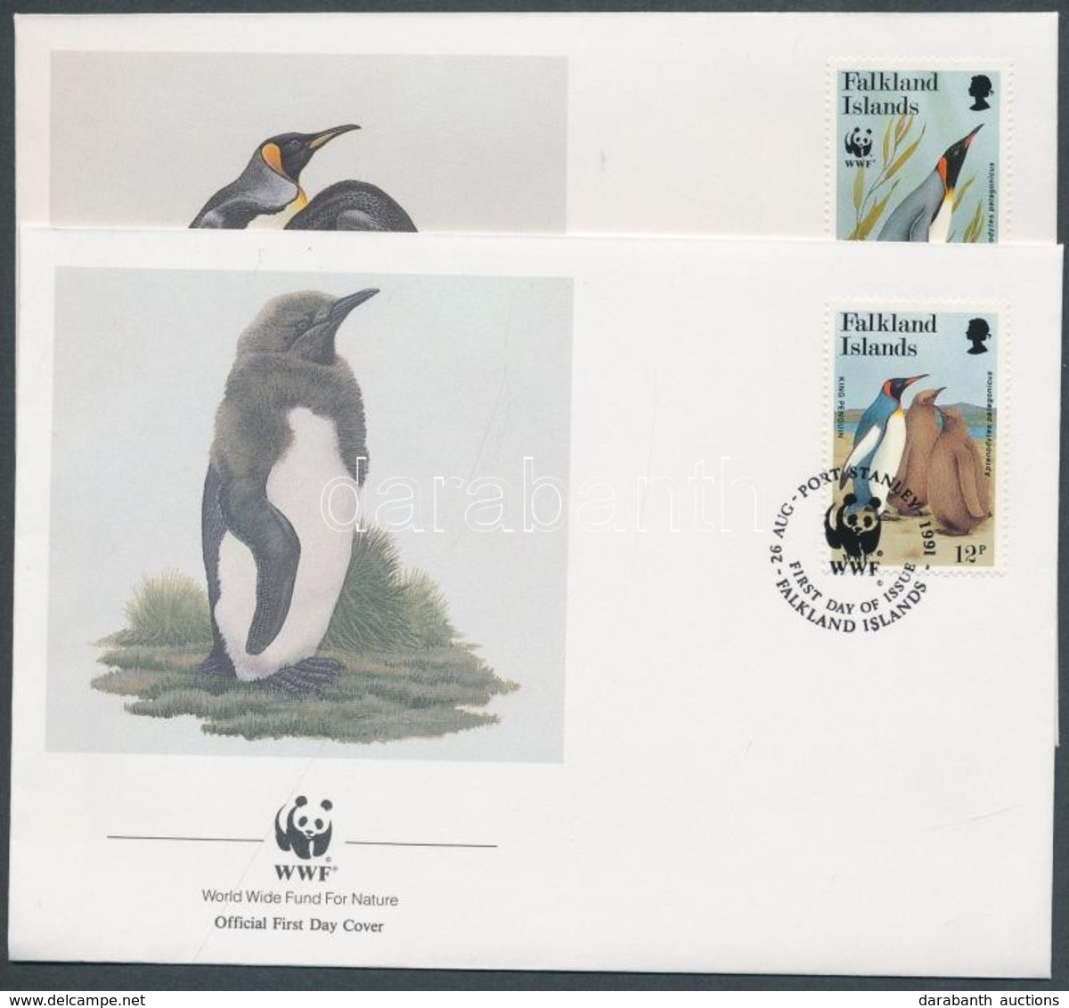1991 WWF Pingvinek Bélyegek Egy Sorból Mi 540-541 2 FDC - Other & Unclassified