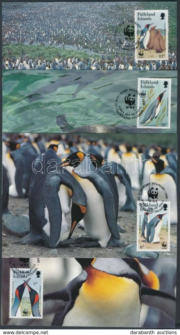 1991 WWF Pingvinek Sor WWF értékei Mi 538-541 4 CM - Other & Unclassified