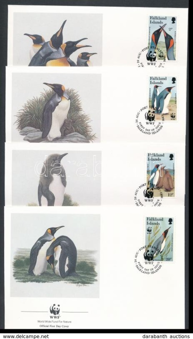 1991 WWF: Király Pingvin 4 érték Mi 538-541 4 Db FDC-n - Andere & Zonder Classificatie