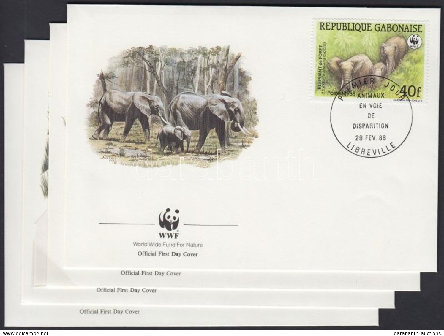 1988 WWF Erdei Elefántok Sor Mi 1009-1012 4 Db FDC - Other & Unclassified