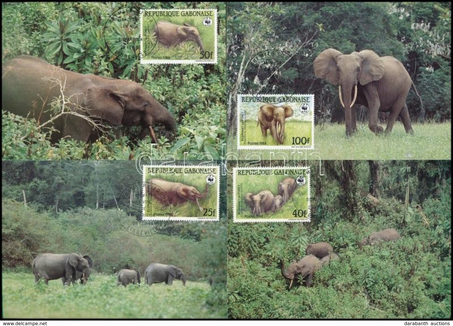 1988 WWF: Erdei Elefánt Sor 4 Db CM-en Mi 1009-1012 - Other & Unclassified