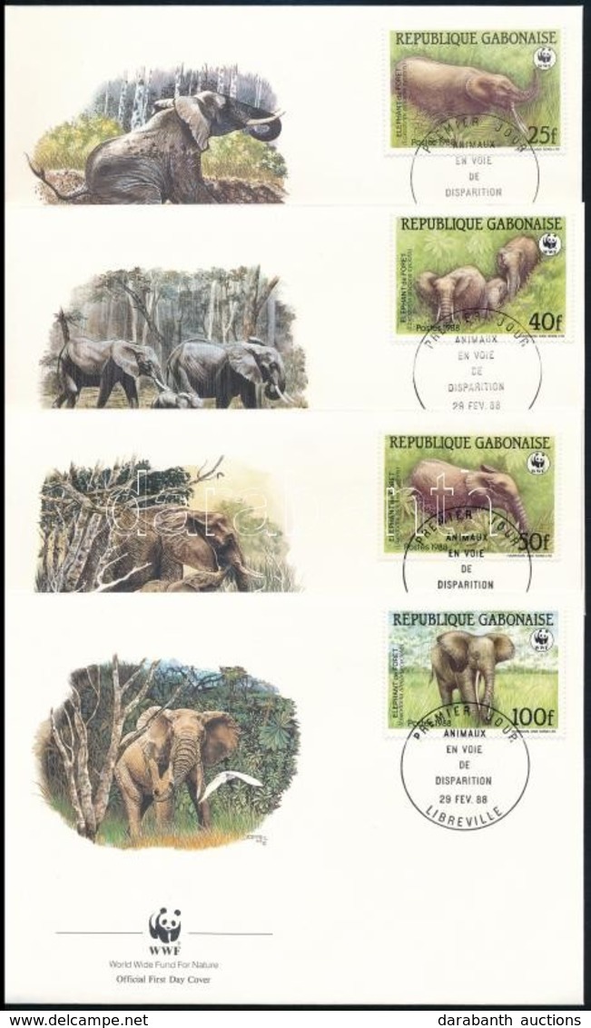 1988 WWF: Erdei Elefánt Sor Mi 1009-1012 4 Db FDC-n - Other & Unclassified