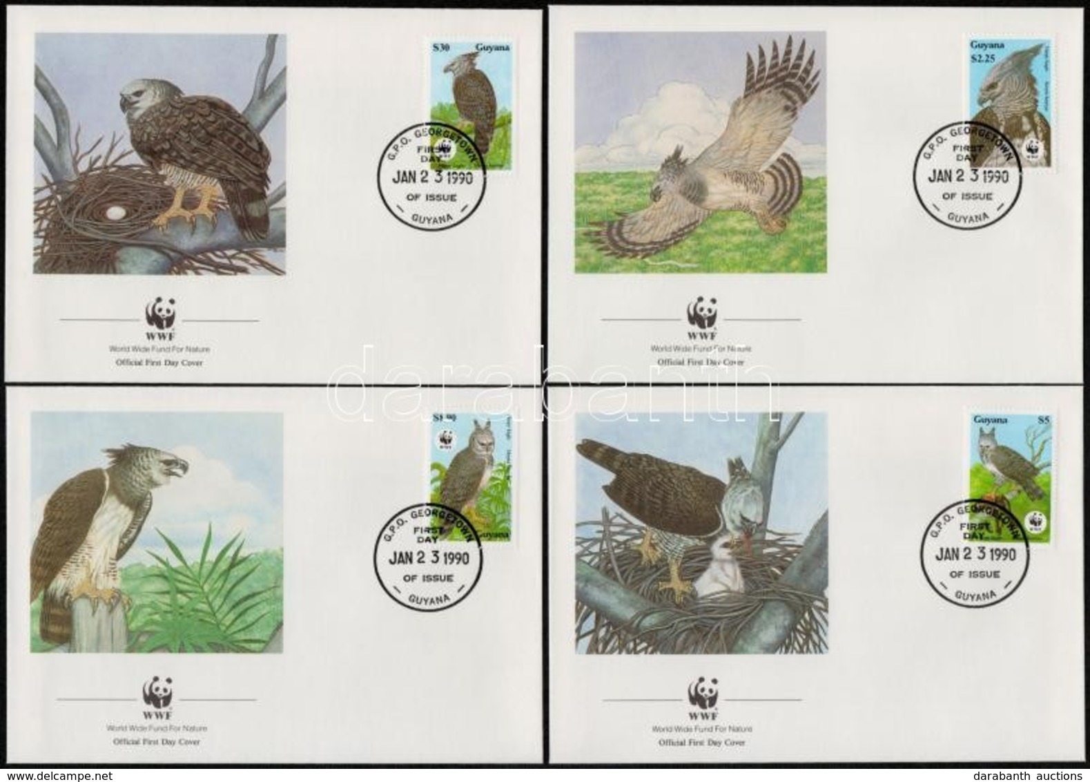 1990 WWF: Hárpia Sor 4 FDC-n Mi 3077-3080 - Other & Unclassified