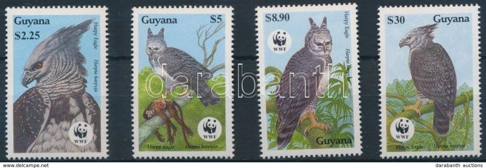 ** 1990 WWF: Madarak Sor Mi 3077-3080 + 4 FDC (gumihiba/gum Disturbance) - Other & Unclassified