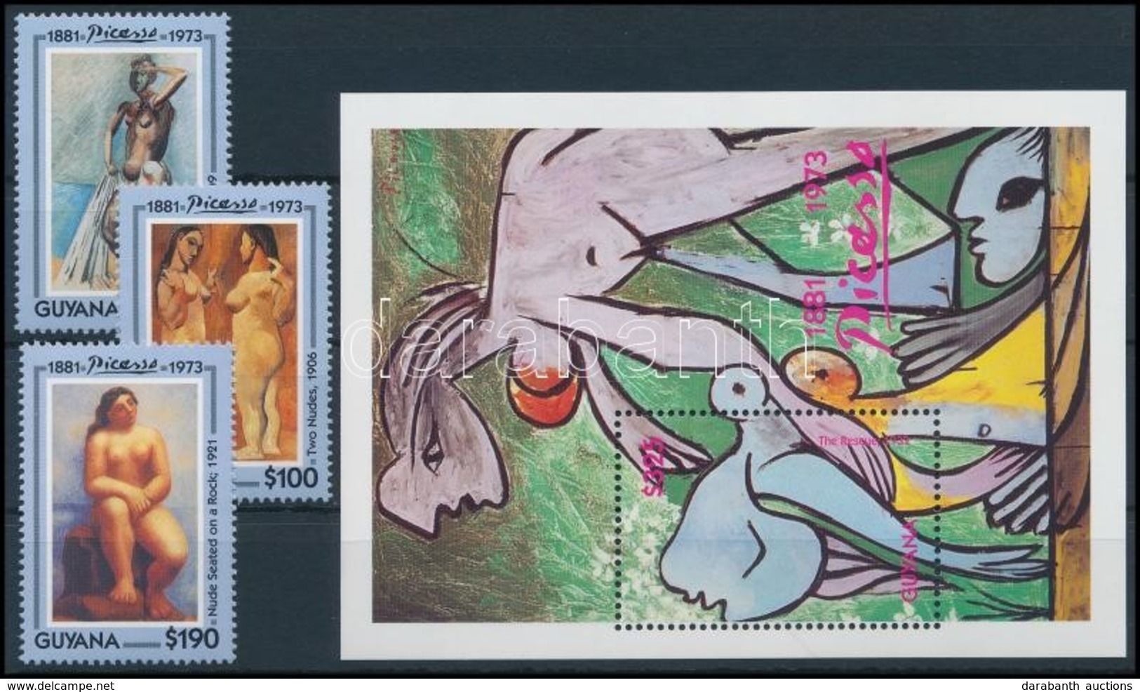 ** 1993 Picasso, Festmények Sor + Blokk,
Picasso, Paintings Set + Block
Mi 4221-4223 + Mi 286 - Other & Unclassified