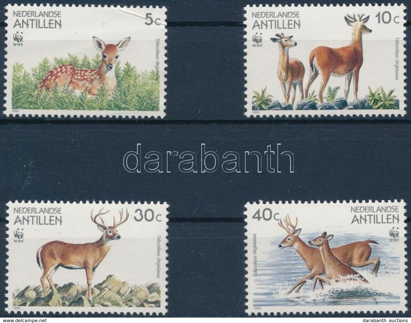 ** 1992 WWF: Szarvasok Sor  4 FDC-n + A Sor WWF-es értékei  Mi 739-742 - Other & Unclassified