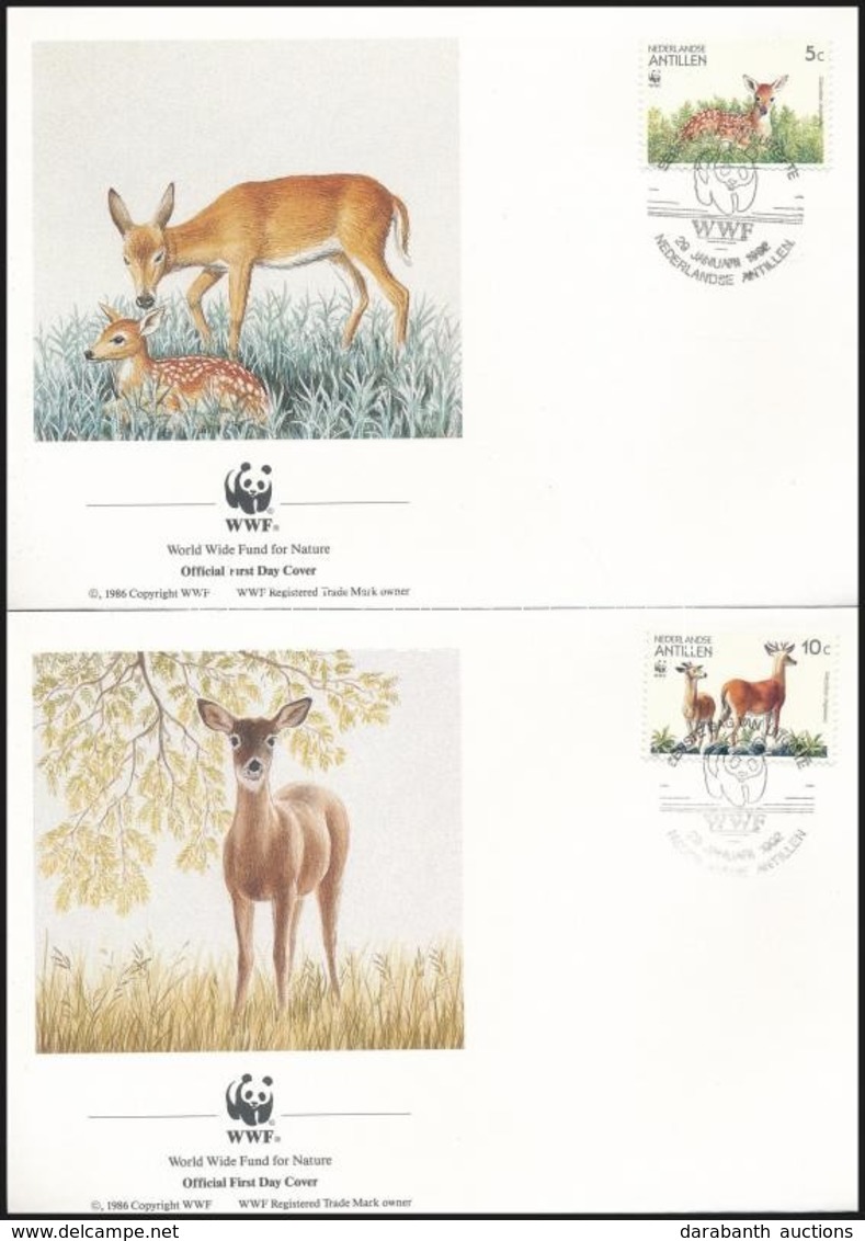 ** 1992 WWF: Szarvasok Sor  4 FDC-n + A Sor WWF-es értékei  Mi 739-742 - Other & Unclassified