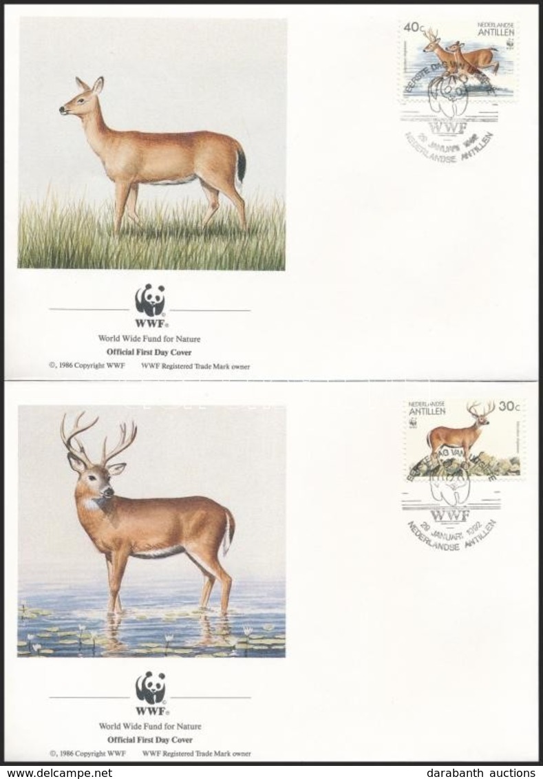 ** 1992 WWF: Szarvasok Sor  4 FDC-n + A Sor WWF-es értékei  Mi 739-742 - Other & Unclassified