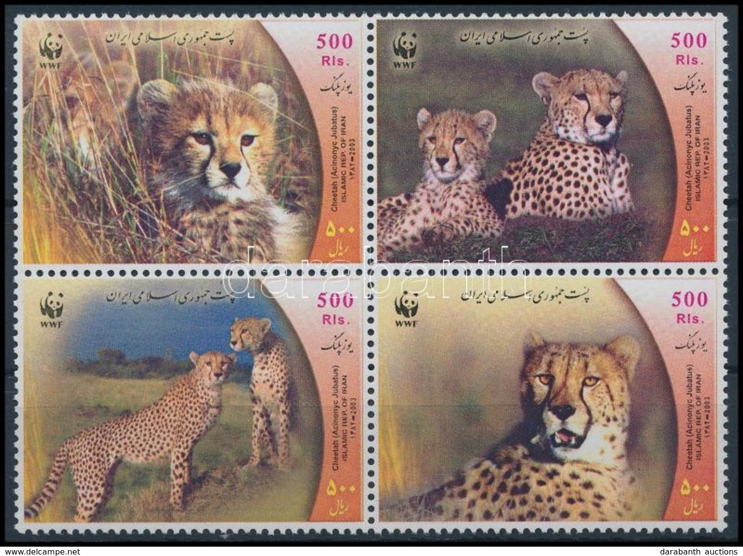 ** 2003 WWF Gepárd Négyestömb,
WWF Cheetah Block Of 4
Mi 2932-2935 - Other & Unclassified
