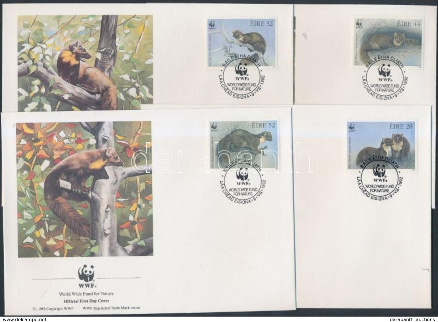 1992 WWF: Nyuszt Sor Mi 798-801 4 FDC-n - Other & Unclassified