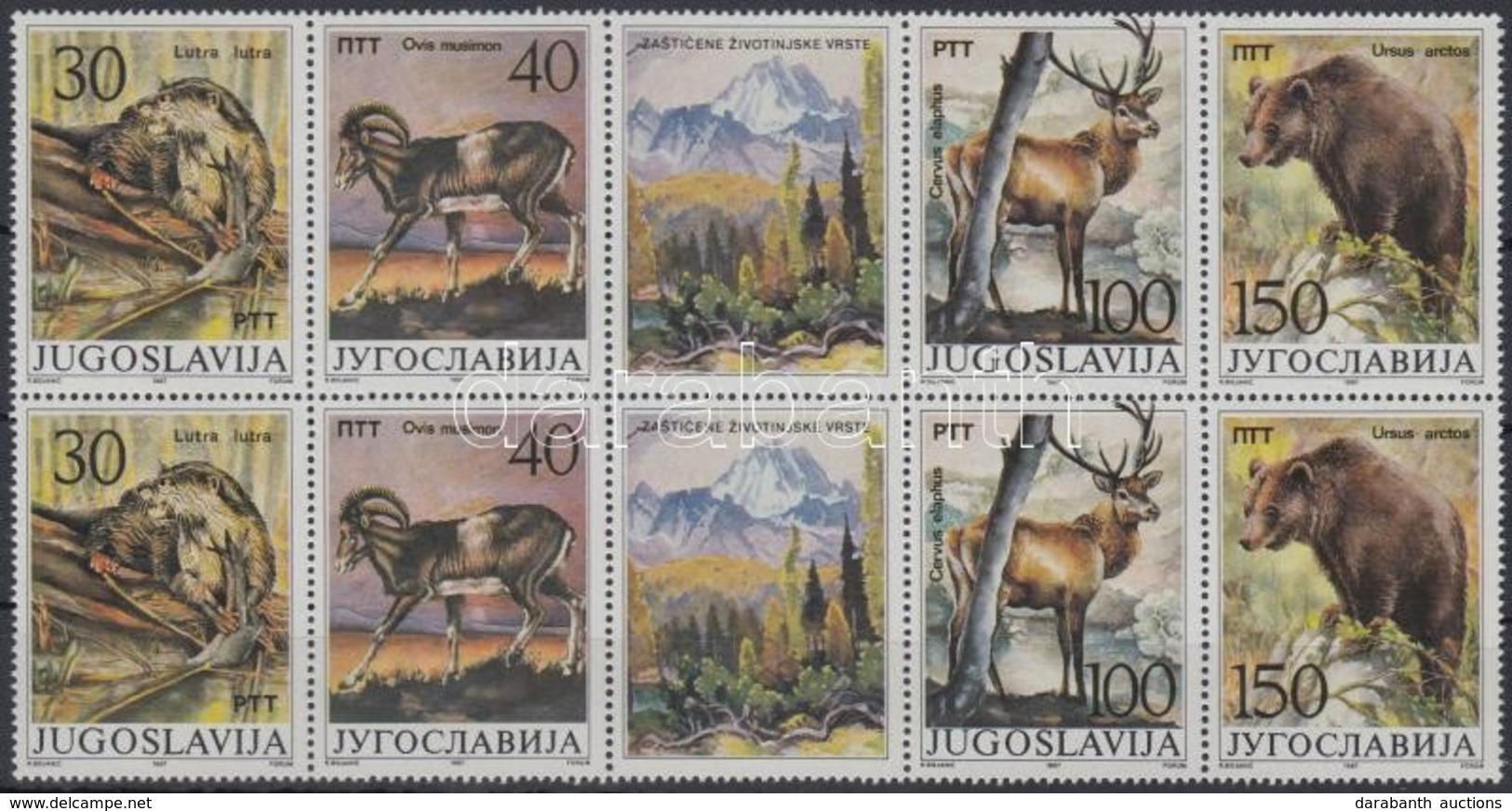 ** 1987 Állatok Sor Szelvényes 10-es Tömbben Mi 2206-2209 - Other & Unclassified