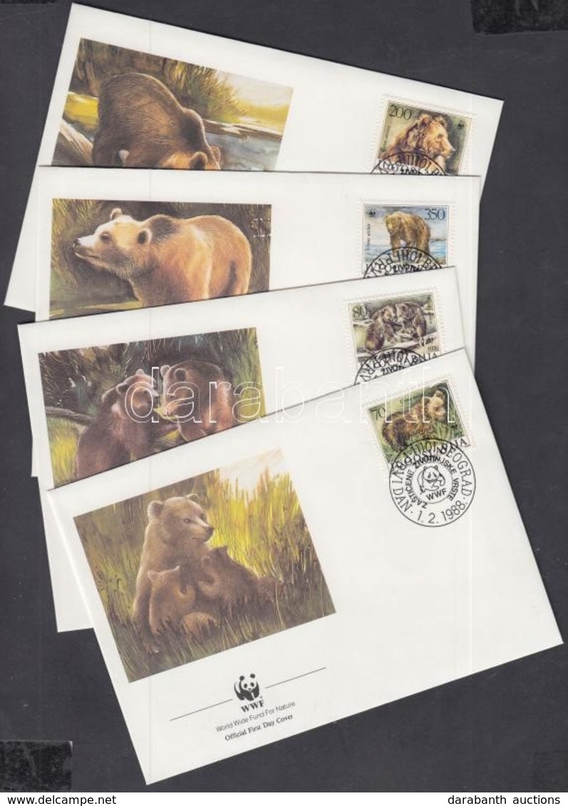 1988 WWF Barna Medve Sor Mi 2260-2263 4 FDC - Other & Unclassified