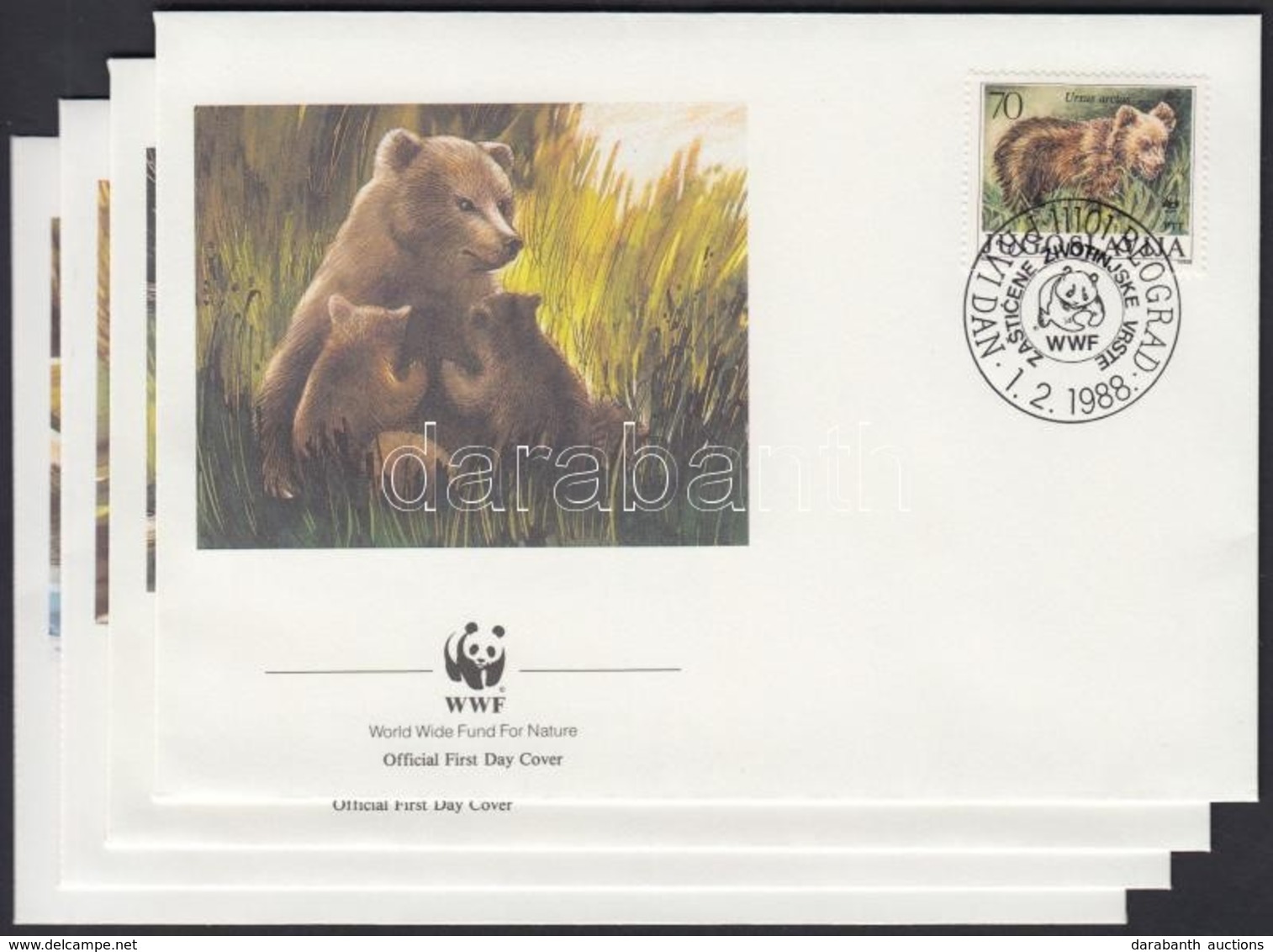 1988 WWF Medve Sor Mi 2260-2263 4 Db FDC-n - Andere & Zonder Classificatie