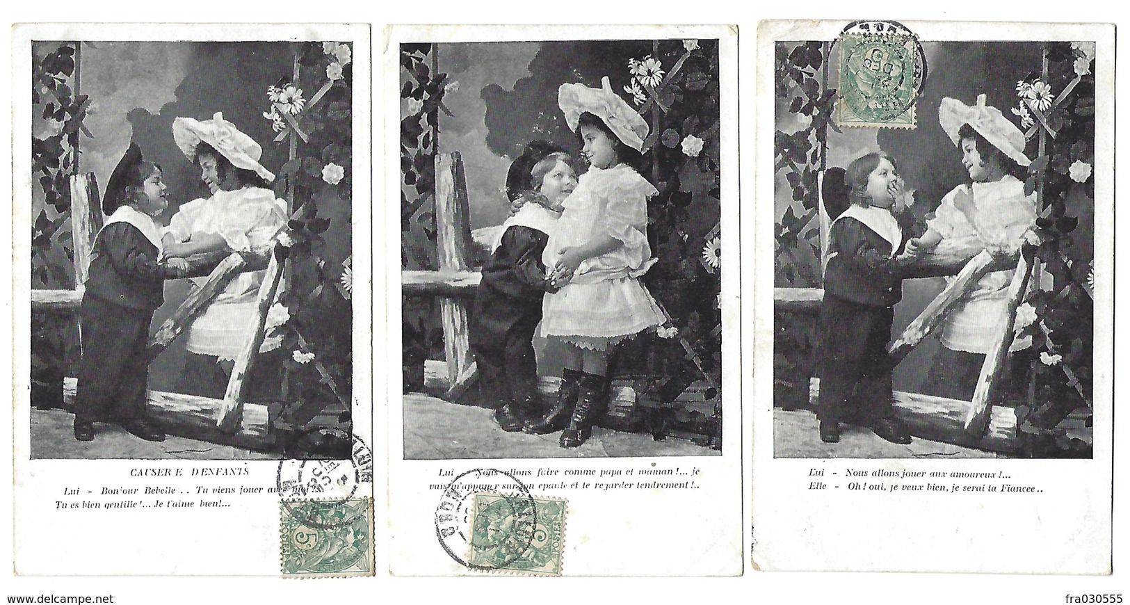 Fantaisie - Lot Complet De 6 CPA - Causerie D'Enfants - 1905 - Autres & Non Classés