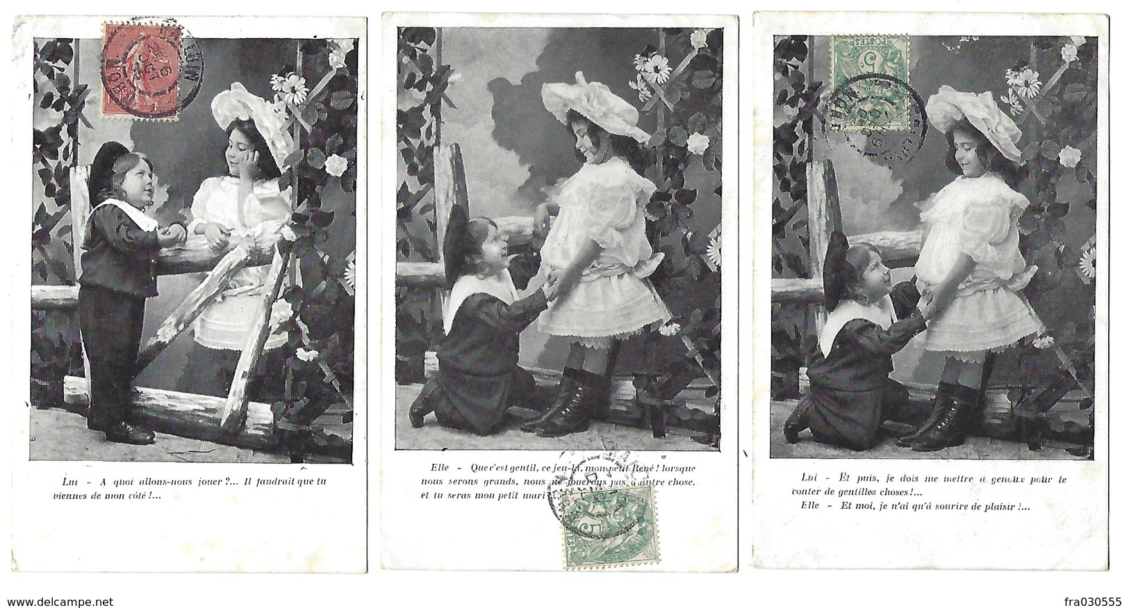 Fantaisie - Lot Complet De 6 CPA - Causerie D'Enfants - 1905 - Autres & Non Classés