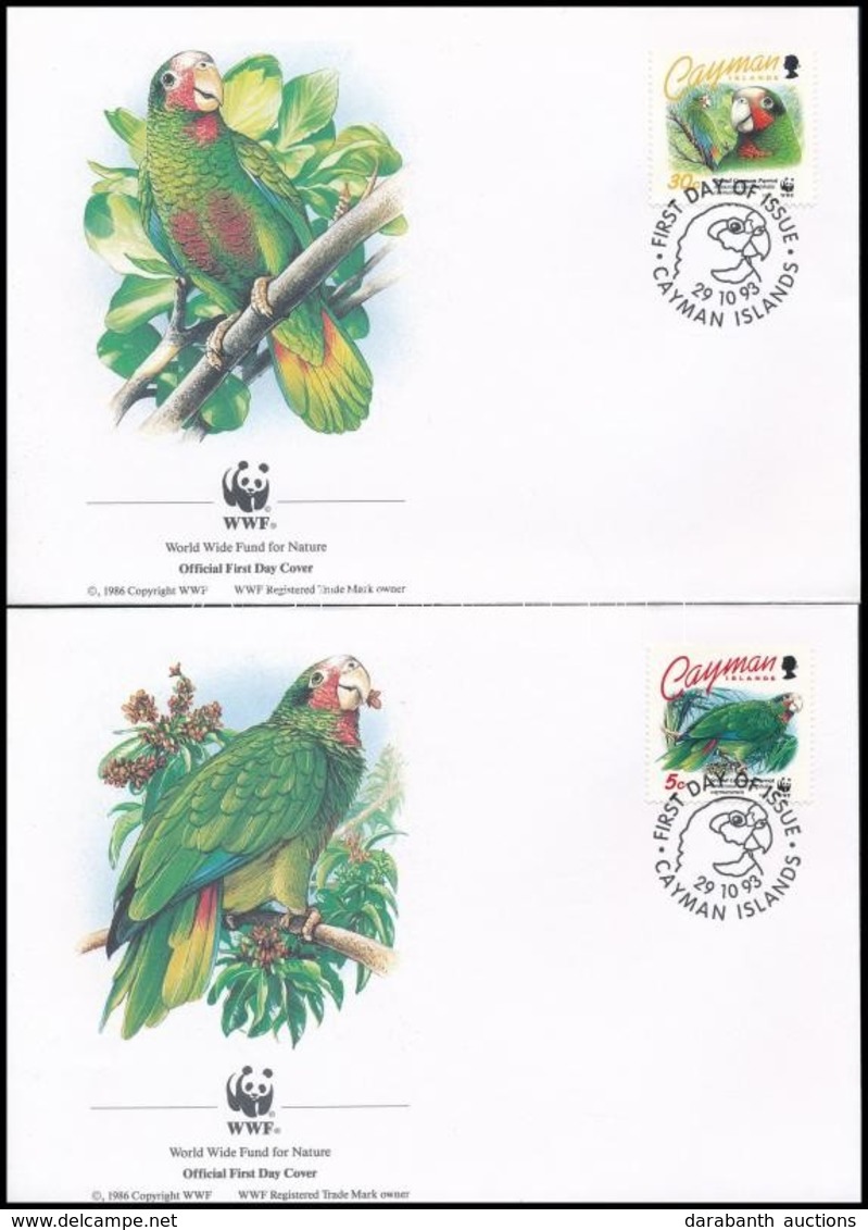 1993 WWF Papagájok Sor 4 FDC-n Mi 690-693 - Other & Unclassified