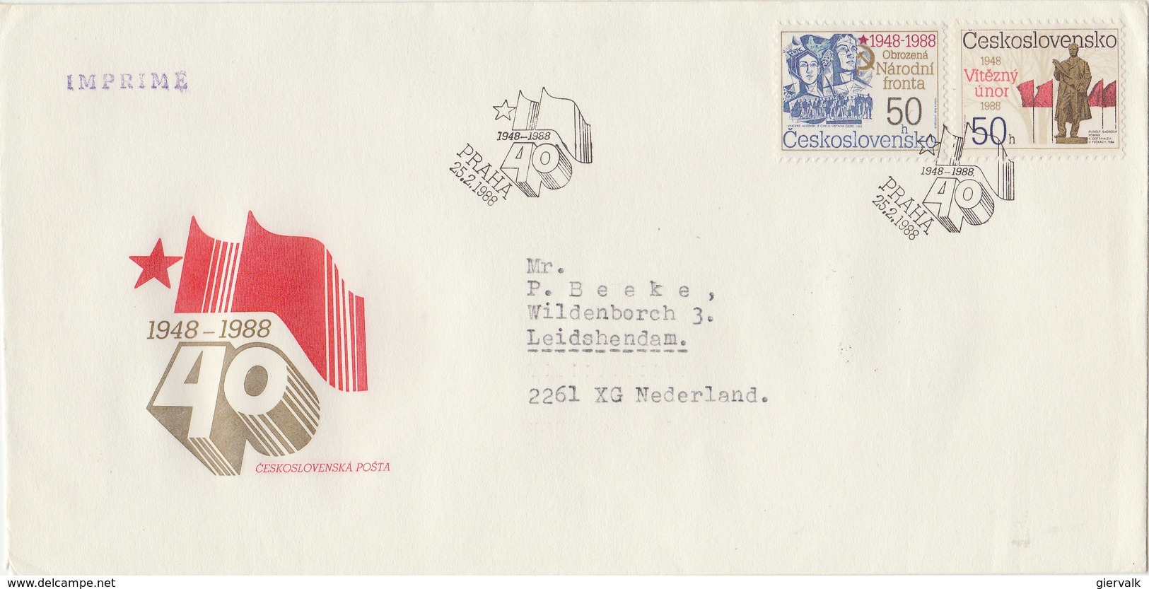 CZECHOSLOVAKIA 1988 FDC 40 Years Prague.BARGAIN.!! - FDC