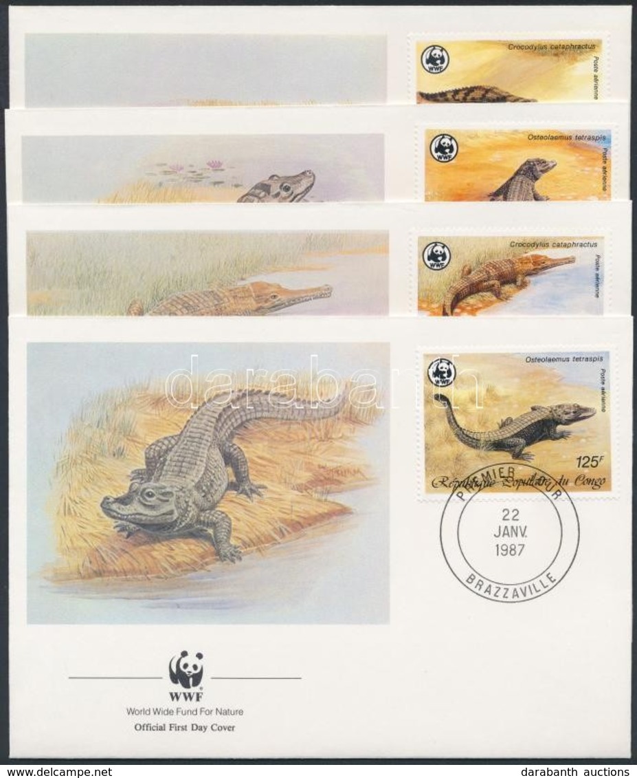 1987 WWF Krokodilok Sor 4 FDC-n Mi 1063-1066 - Other & Unclassified