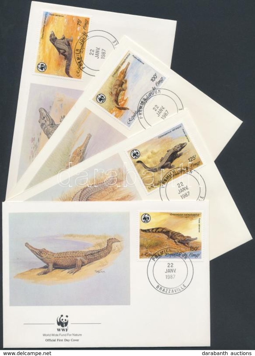 1987 WWF: Krokodil Sor 4 Db FDC-n Mi 1063-1066 - Other & Unclassified