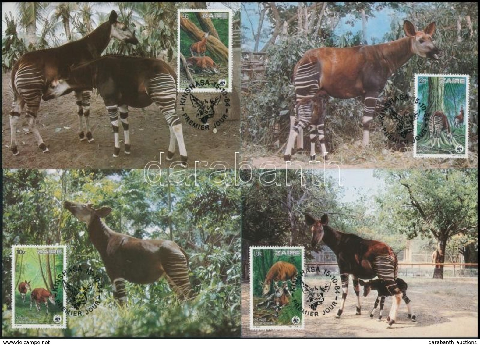 1984 WWF: Okapi Sor Mi 875-878 4 Db CM-en - Other & Unclassified