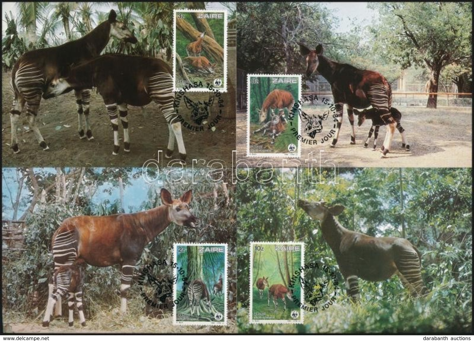 1984 WWF: Okapi Sor Mi 875-878 4 Db CM-en - Other & Unclassified