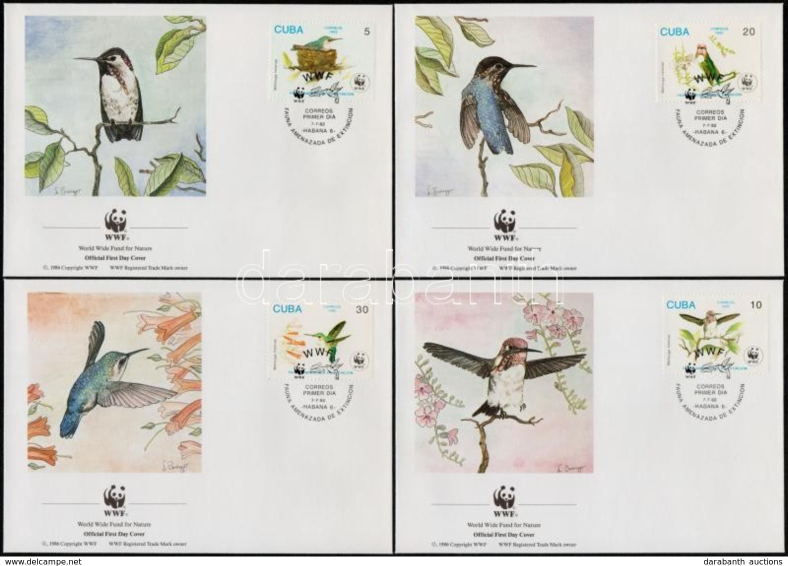 ** 1987 WWF Madarak Sor + Sor 4 FDC-n Mi 3589-3592 - Other & Unclassified