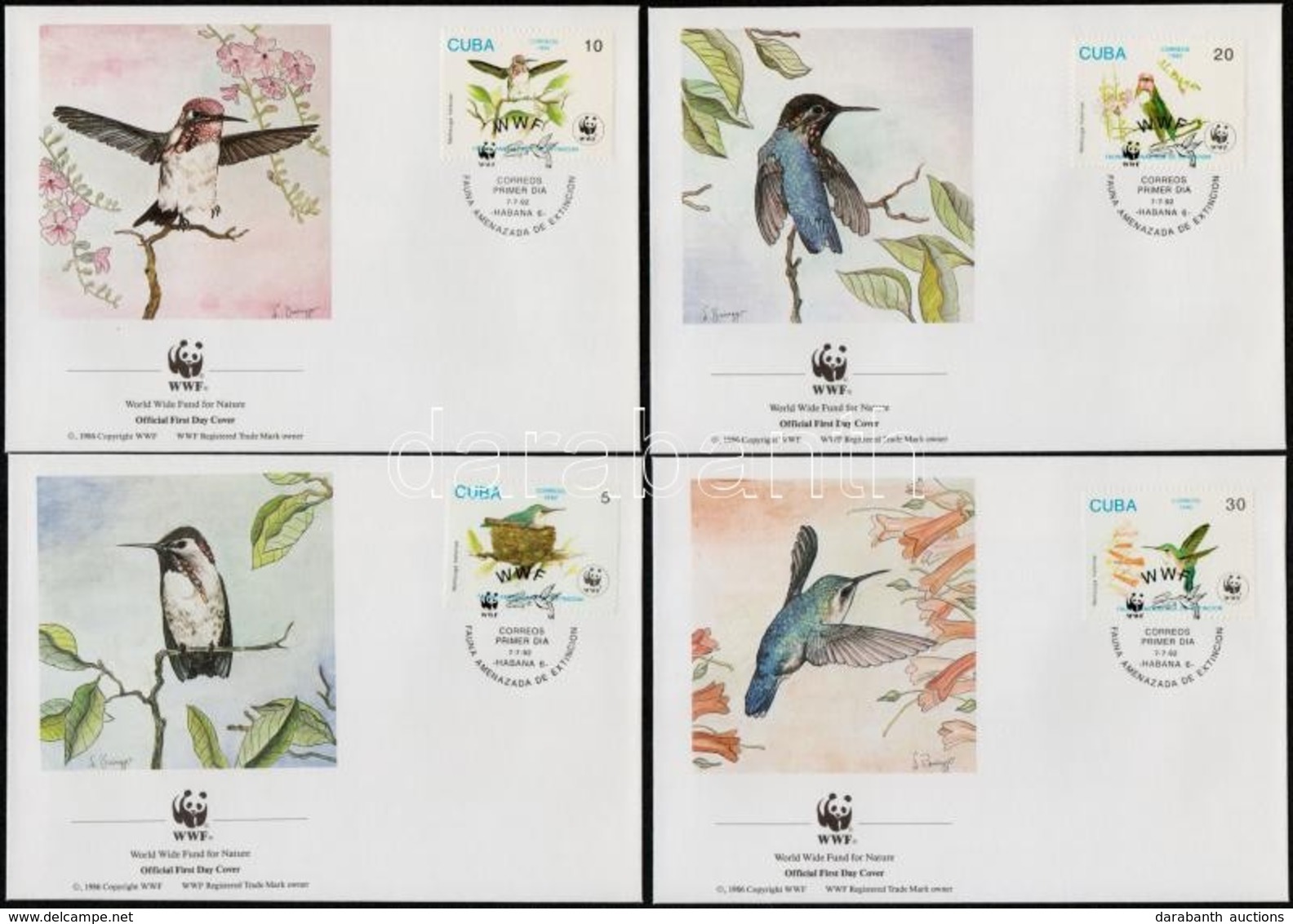 ** 1987 WWF Madarak Sor + Sor 4 FDC-n Mi 3589-3592 - Other & Unclassified