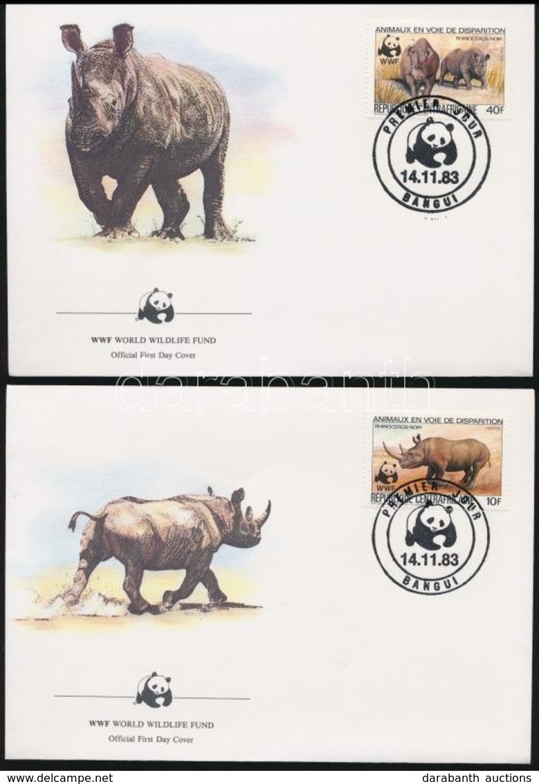 1983 WWF: Keskenyszájú Orrszarvú Sor Mi 985-988 + FDC-n - Other & Unclassified