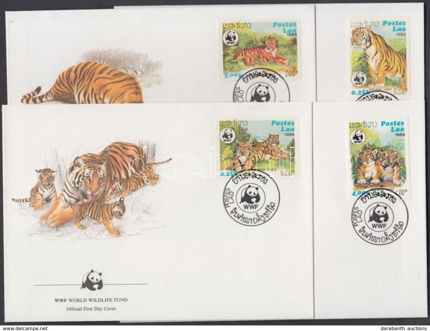 1984 WWF Tigrisek Sor Mi 706-709 4 FDC - Other & Unclassified