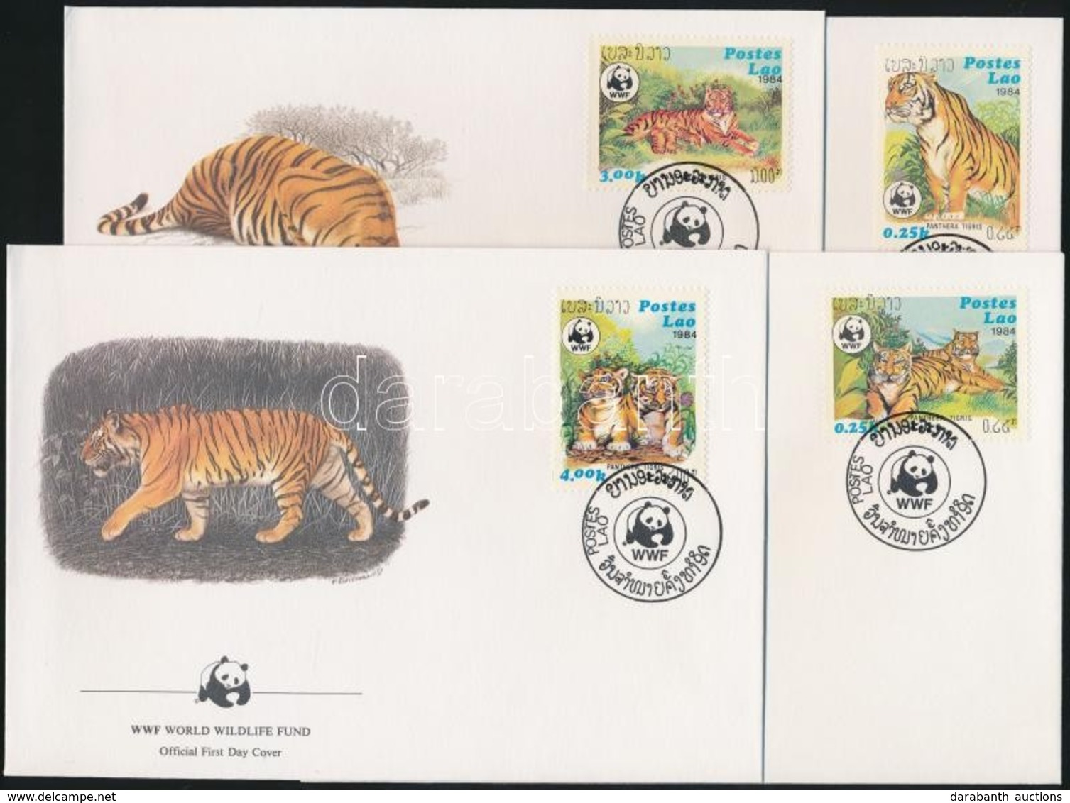 1984 WWF Tigrisek Sor Mi 706-709 4 FDC - Other & Unclassified