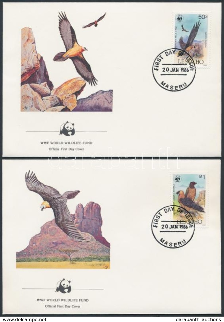 1986 WWF Szakállas Keselyű Sor 4 FDC-n Mi 556-559 - Other & Unclassified