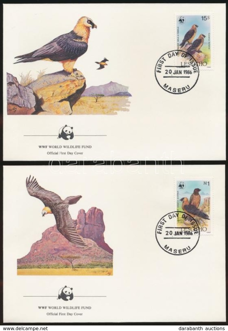 1986 WWF: Szakállas Saskeselyű Sor 4 Db FDC-n Mi 556-559 - Autres & Non Classés